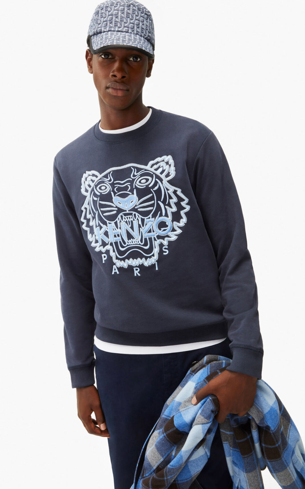 Kenzo Tiger Melegítő Felső Férfi Kék Fekete | ID.819357